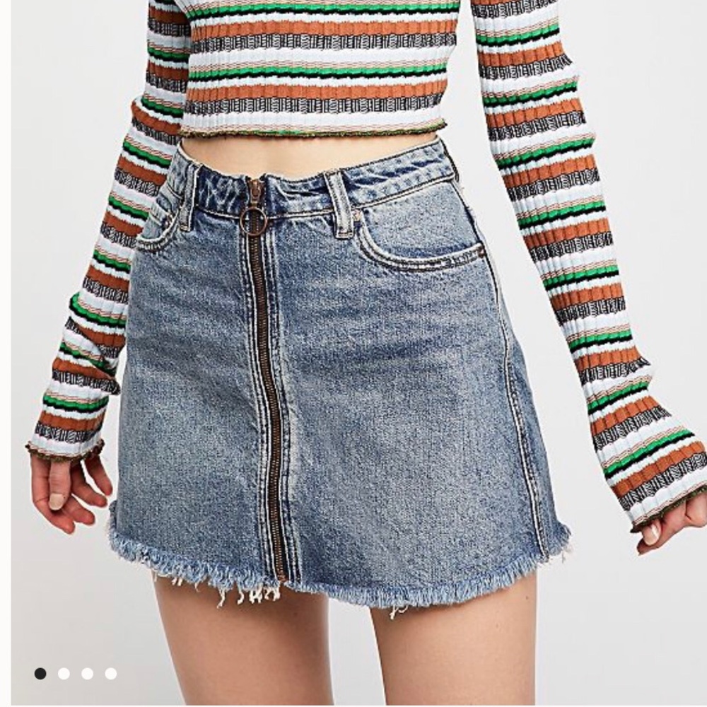 Free people denim skirt